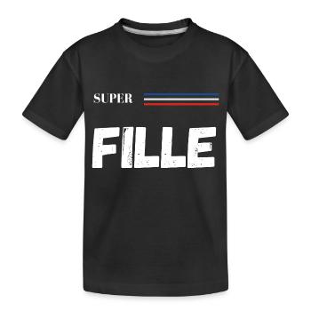 super fille - t-shirt assorti - T-shirt bio Premium Enfant - noir - Devant