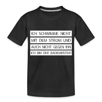 Bademeister - Kinder Premium Bio T-Shirt - Schwarz - Vorne