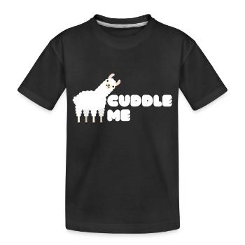 Sweet llama | Cuddle Me Design | Sweet gift - Kids' Premium Organic T-Shirt - black - Front