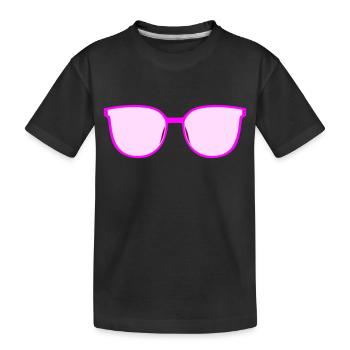 Lunettes Cateye Lunettes de soleil rose rose & bleu ciel - T-shirt bio Premium Enfant - noir - Devant