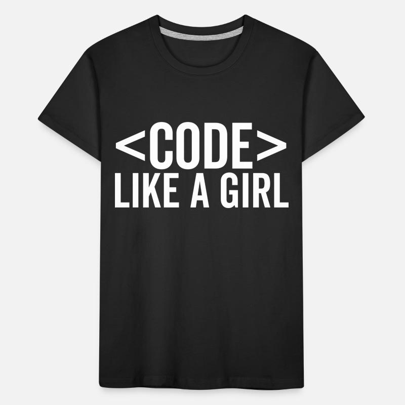 Code wie ein Mädchen Kinder Premium Bio T-Shirt