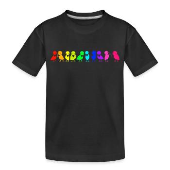 rangée colorée de corbeaux d’oiseaux - T-shirt bio Premium Enfant - noir - Devant
