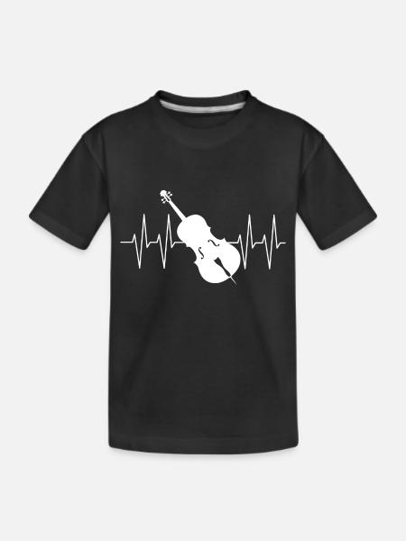 Ich spiele Kontrabass Herzschlag mit Bass - Kinder Premium Bio T-Shirt - Schwarz