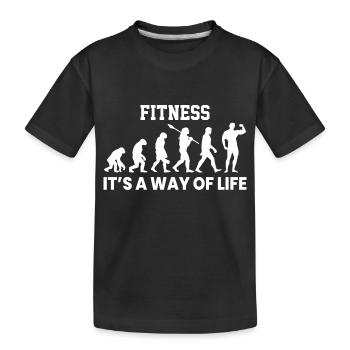 Fitness - Kids' Premium Organic T-Shirt - black - Front