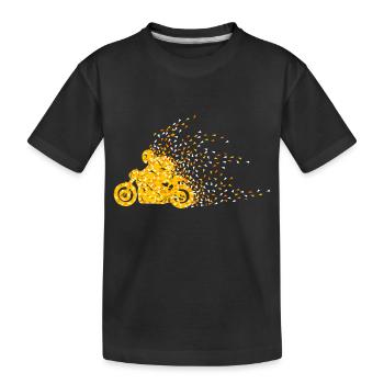 Polygone géométrique de moto - T-shirt bio Premium Enfant - noir - Devant