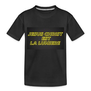 Jésus christ est la lumière - T-shirt bio Premium Enfant - noir - Devant