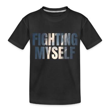 fighting myself Depression Geschenkidee - Kinder Premium Bio T-Shirt - Schwarz - Vorne