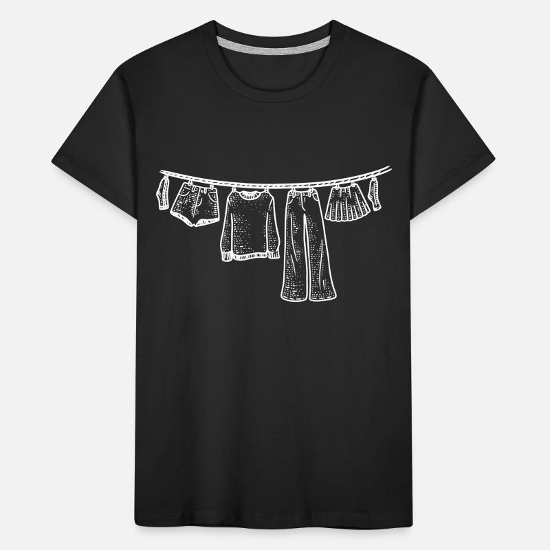 Laundry Clothesline Hand Drawn Funny Kids' Premium Organic T-Shirt