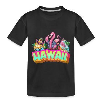Hawaii Summer Flamingo Palm Tree Beach Ocean Vacation - T-shirt bio Premium Enfant - noir - Devant