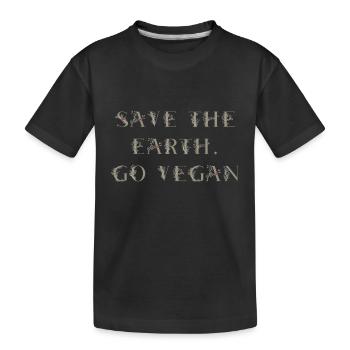 Save the earth go vegan - brun - T-shirt bio Premium Enfant - noir - Devant