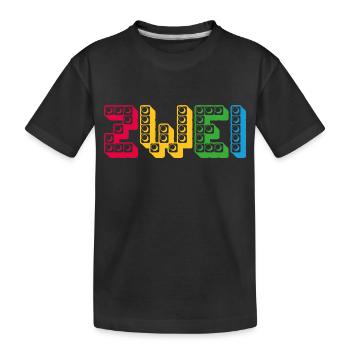 Kinder 2 Jahre Bausteine 2. Geburtstag - Kinder Premium Bio T-Shirt - Schwarz - Vorne