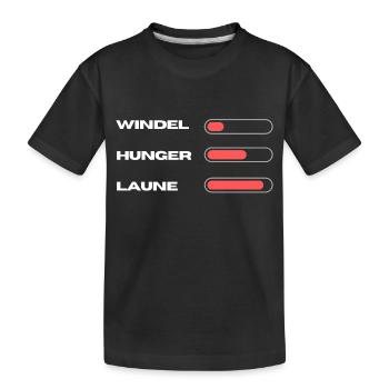 Windel Laune Hunger mit Ladebalken - Geschenkidee - Kinder Premium Bio T-Shirt - Schwarz - Vorne