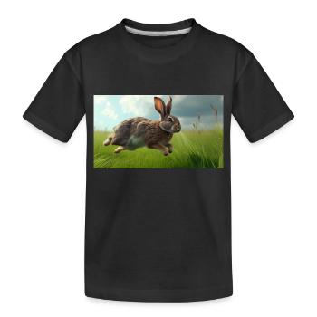 Jumping Rabbit - Kids' Premium Organic T-Shirt - black - Front