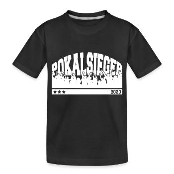 Pokalsieger 2023 - So sehen Sieger aus - Kinder Premium Bio T-Shirt - Schwarz - Vorne