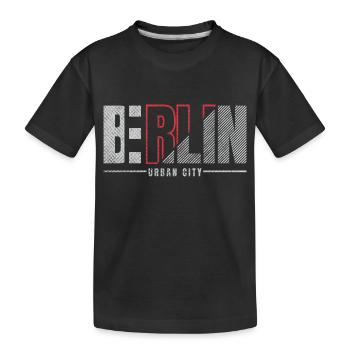 Berlin Urban City Vintage red - Kinder Premium Bio T-Shirt - Schwarz - Vorne