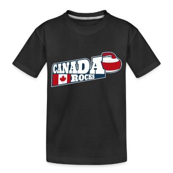 Canada Rocks Curling Stone Curler Canadian Flag - Kinder Premium Bio T-Shirt - Schwarz - Vorne