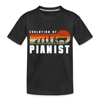 Pianiste Piano Clavier de musique classique - T-shirt bio Premium Enfant - noir - Devant