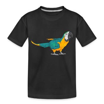 Yellow-breasted Macaw Parrot Blue And Yellow Macaw - Kids' Premium Organic T-Shirt - black - Front
