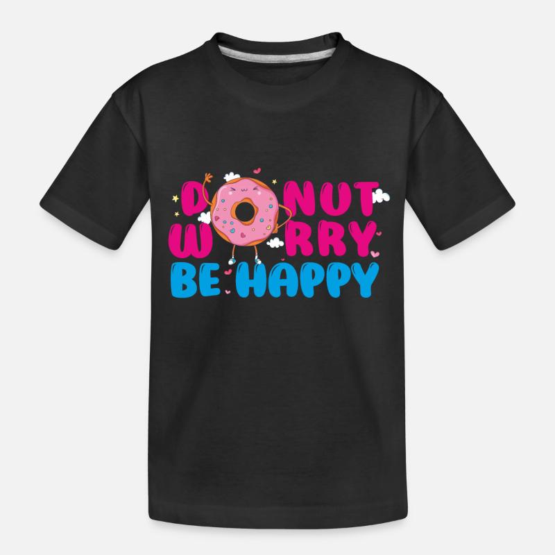 DONUT SORGE - Kinder Premium Bio T-Shirt - Schwarz
