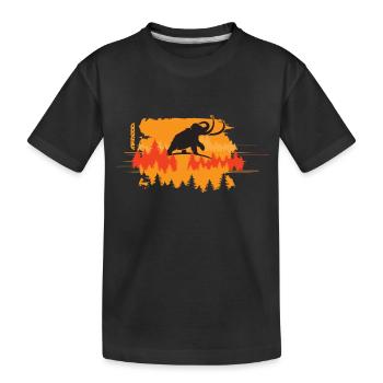 mammut im wald - Kinder Premium Bio T-Shirt - Schwarz - Vorne