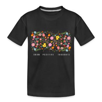 Positive Gedanken wachsen lassen - Kinder Premium Bio T-Shirt - Schwarz - Vorne