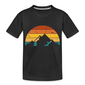 Montagne rétro - T-shirt bio Premium Enfant - noir - Devant