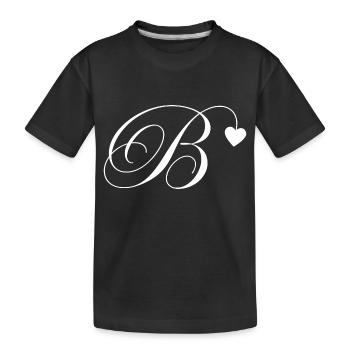 Lettre b calligraphie cœur - T-shirt bio Premium Enfant - noir - Devant
