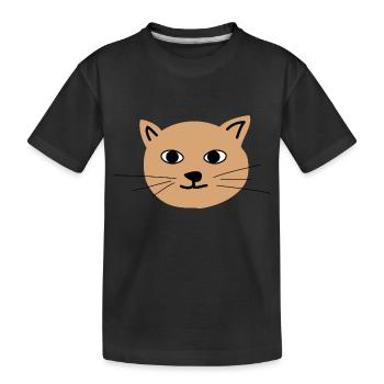 Katzengesicht 1 - Kinder Premium Bio T-Shirt - Schwarz - Vorne