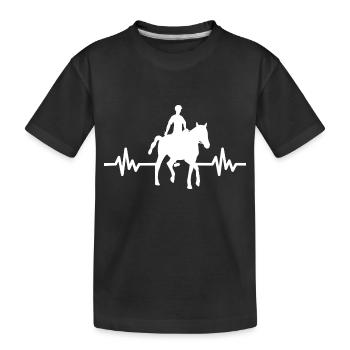Heartbeat - Horse Stallion Mare Ross Equestrian - Kids' Premium Organic T-Shirt - black - Front