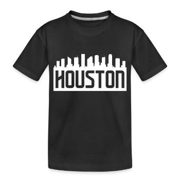 Houston skyline design for proud Houston residents - Kids' Premium Organic T-Shirt - black - Front