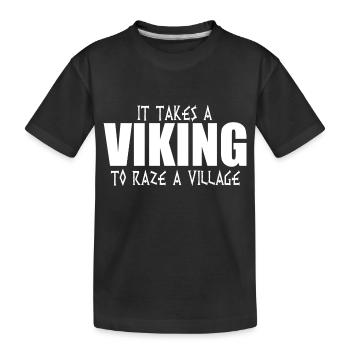 Viking pour raser une citation de village - T-shirt bio Premium Enfant - noir - Devant