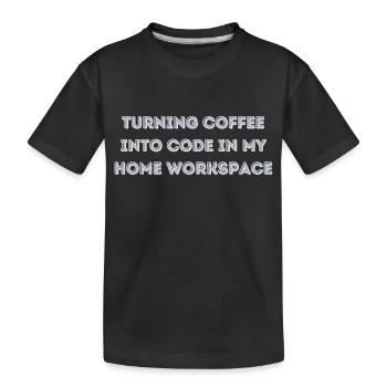 Verwandeln Sie Kaffee in Code in meinem Heimarbeitsplatz-Geschenk - Kinder Premium Bio T-Shirt - Schwarz - Vorne