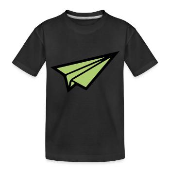 Paper Airplane 02 - Kids' Premium Organic T-Shirt - black - Front