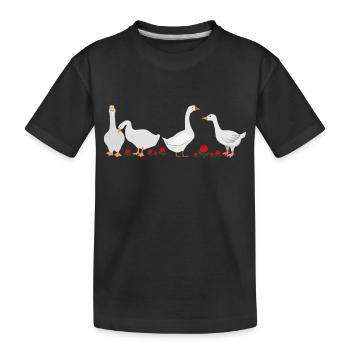 Groupe de oies amusant - T-shirt bio Premium Enfant - noir - Devant