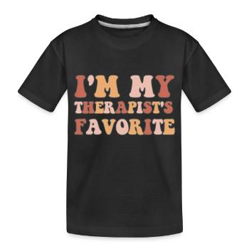 Sarcastic Therapy Saying Humor Therapist - Kids' Premium Organic T-Shirt - black - Front