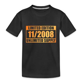 15th Anniversary Limited Edition - ꝏ Supply 11/2008 - Kids' Premium Organic T-Shirt - black - Front