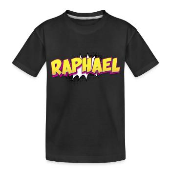 Raphael Custom Name Comic Book Style Pop Art, - Kids' Premium Organic T-Shirt - black - Front