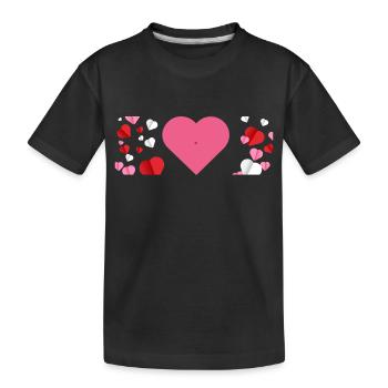 Motif coeur - T-shirt bio Premium Enfant - noir - Devant