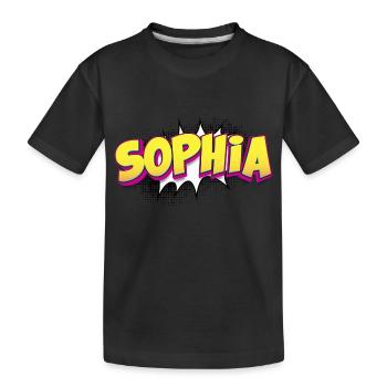 Sophia Custom Name Comic Book Style Pop Art, - Kids' Premium Organic T-Shirt - black - Front