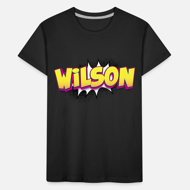 Wilson Custom Name Comic Book Style Pop Art, Kids' Premium Organic T-Shirt
