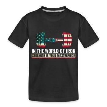 Gym - Kids' Premium Organic T-Shirt - black - Front