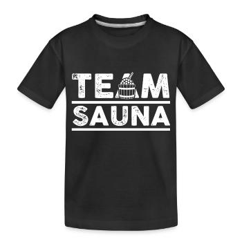 Wellness Saunagänger Saunieren Saunierer Sauna - Kinder Premium Bio T-Shirt - Schwarz - Vorne