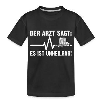 Wellness Saunagänger Saunieren Saunierer Sauna - Kinder Premium Bio T-Shirt - Schwarz - Vorne