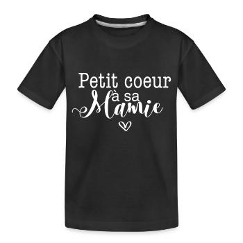 Petit coeur à sa Mamie - T-shirt bio Premium Enfant - noir - Devant