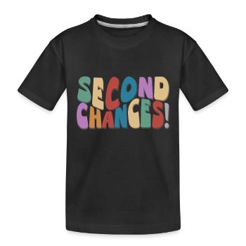 Second Chances Retro Groovy optimistisch Neuanfang - Kinder Premium Bio T-Shirt - Schwarz - Vorne