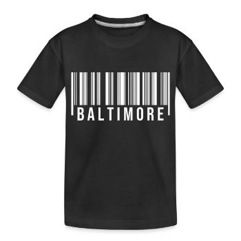 Baltimore Strichcode - Kinder Premium Bio T-Shirt - Schwarz - Vorne