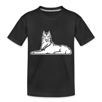 Einsamer Wolf von Itschkeria - Kinder Premium Bio T-Shirt - Schwarz - Vorne