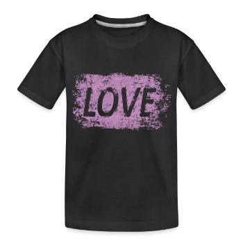 Texte d’amour rose - T-shirt bio Premium Enfant - noir - Devant