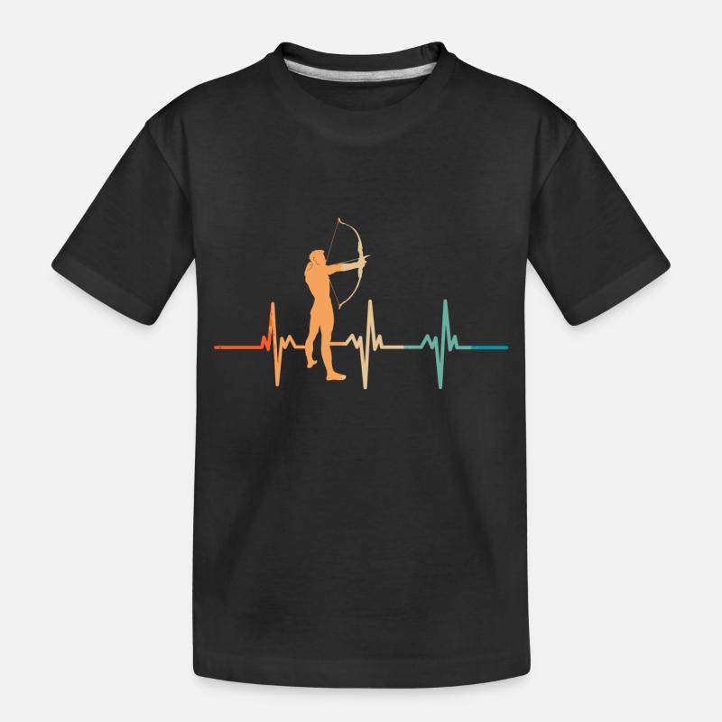 Herzschlag beim Bogenschießen - Kinder Premium Bio T-Shirt - Schwarz