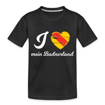 Ich liebe das Badnerland - Kinder Premium Bio T-Shirt - Schwarz - Vorne
